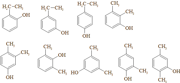 Hợp chất hữu cơ X thuộc loại phenol, có công thức phân tử là (ảnh 1)