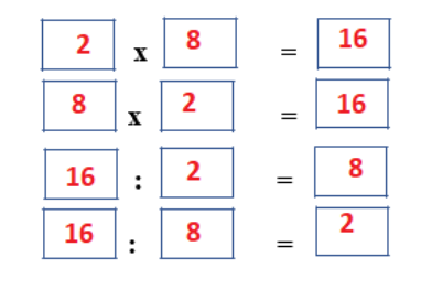 Từ ba thẻ số của Rô-bốt, em hãy 2 lập phép nhân, chia đúng. (ảnh 4)