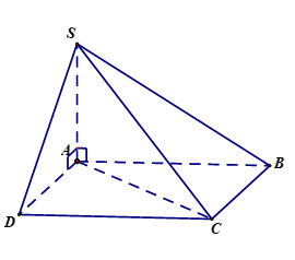 Cho hình chóp \(S.ABCD\) có \(SA \bot \left( {ABCD} \right)\), \(SA = 2\sqrt 6 \). Đáy \(ABCD\) là hình vuông cạnh bằng (ảnh 1)