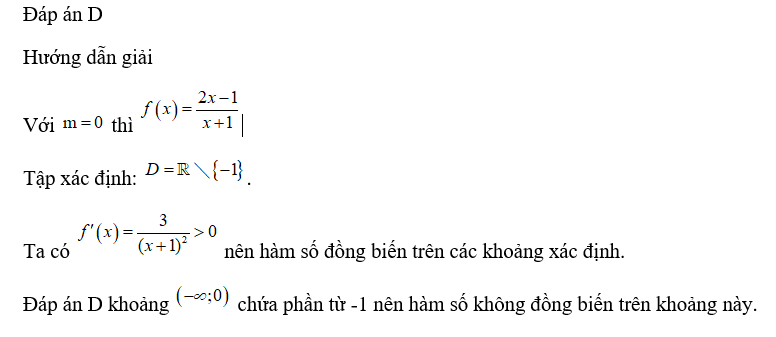 Với  , nhận định nào sau đây là sai? (ảnh 1)