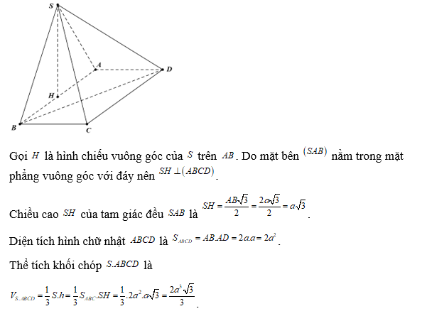 Tính thể tích khối chóp  . (ảnh 1)