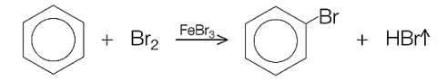  Benzene không làm mất màu nước bromine nhưng có thể phản ứng với bromine khan khi có mặt Fe. Phản ứng này thuộc loại phản ứng nào? (ảnh 1)