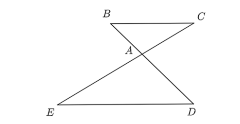 Cho hình vẽ bên, biết \(BC\parallel ED\).  Chọn khẳng định sai trong các khẳng định dưới đây. (ảnh 1)