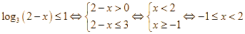 Số nghiệm nguyên của bất phương trình log3 (2 - x) < = 1 là (ảnh 1)