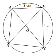 Cho bốn điểm A, B, C, D đều nằm trên đường tròn tâm O (ảnh 1)