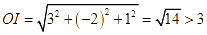 Trong không gian Oxyz, cho mặt cầu (S) x^2 + y^2 + z^2 - 6x + 4y - 2z (ảnh 1)