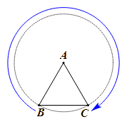Cho tam giác đều ABC Góc quay của phép quay thuận chiều kim  (ảnh 1)