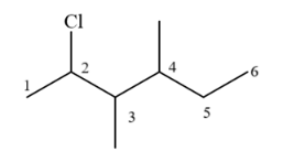  Cho dẫn xuất halogen có công thức cấu tạo sau:  Danh pháp thay thế của dẫn xuất halogen trên là (ảnh 1)