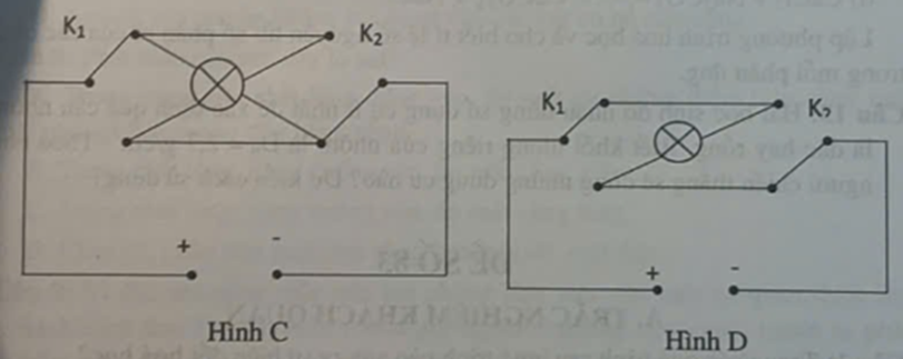 Trên cầu thang, mạch điện được mắc sao cho khi ở trên hay ở dưới tầng đều có thể bật, (ảnh 2)