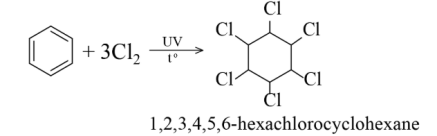 Khi được chiếu ánh sáng khuếch tán, benzene có thể phản ứng với Cl2 tạo thành sản phẩm nào? (ảnh 1)