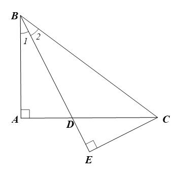 Cho tam giác ABC  vuông tại  A có AB = 6cm và AC = 8cm  Đường phân giác của góc  ABC cắt cạnh AC  tại  D  (ảnh 1)