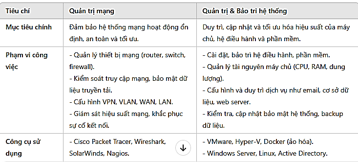 Công việc quản trị mạng khác với quản trị và bảo trì hệ thống ở những điểm nào? (ảnh 1)