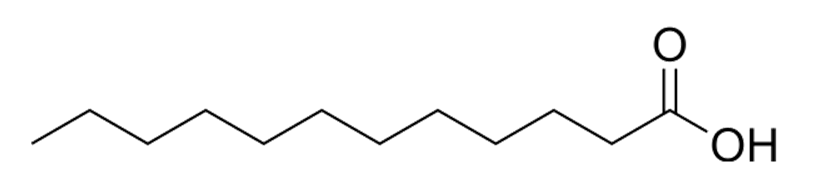 a) Lauric acid có chứa 12 nguyên tử carbon trong phân tử. (ảnh 1)