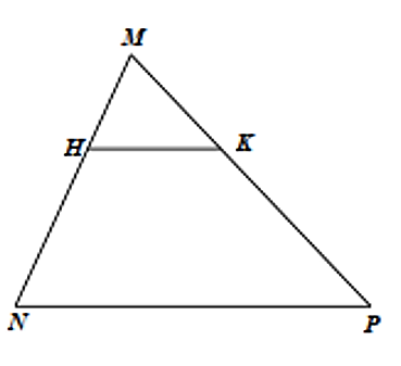 Cho tam giác \(MNP\) có \(H \in MN;K \in MP\). Điều kiện không kết luận được \(HK\parallel NP\) là A. \(\frac{{MH}}{{MN}} = \frac{{MK}}{{MP}}.\)	B. \(\frac{{MH}}{{HN}} = \frac{{MK}}{{KP}}.\)	C. \(\frac{{HN}}{{MN}} = \frac{{MP}}{{KP}}.\)	D. \(\frac{{NH}}{{MN}} = \frac{{PK}}{{MP}}.\) (ảnh 1)