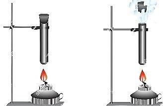 Hơ nóng một khối khí trong ống nghiệm có nút đậy kín (không quá chặt) như hình a và kết quả nút bật ra khỏi ống nghiệm (hình b) Chọn câu sai.   (ảnh 1)