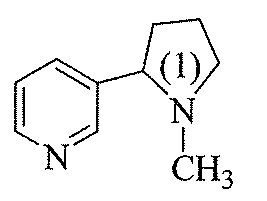 Trong phân tử nicotine, nguyên tử N số (1) là amine bậc mấy?  (ảnh 1)