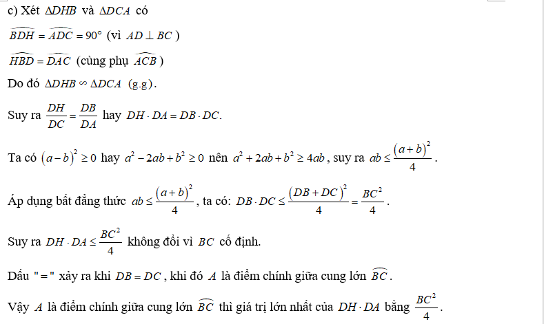 a) Chứng minh rằng tứ giác DHEC nội tiếp. (ảnh 4)