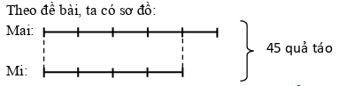 Hai chị em Mai và Mi cùng nhau hái được 45 quả táo (ảnh 1)