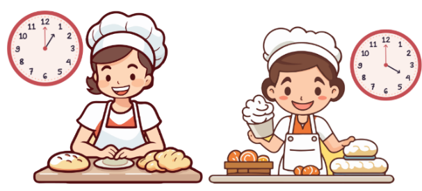 Ngọc bắt đầu làm bánh lúc ... giờ. (ảnh 1)