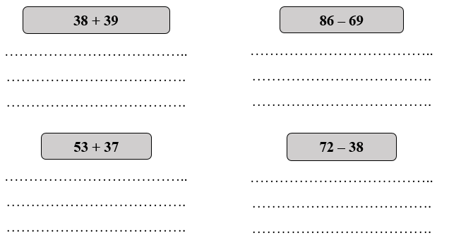 Đặt tính rồi tính:  38 + 39 ; 53+37 ; ............ (ảnh 1)
