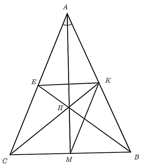 a) \(\Delta ABM = \Delta AMC.\) (ảnh 1)