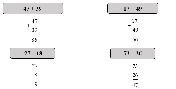 Đặt tính rồi tính: 47+39 ; .............. (ảnh 2)
