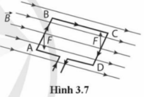 Một khung dây dẫn hình chữ nhật có AB = CD = 0,05 m; BC = 0,08 m. Khung dây nằm trong từ trường có B = 0,10 T. Cường độ dòng điện trong khung dây là 2 A. Moment quay tác dụng lên khung dây ở vị trí như Hình 3.7 là x.10-4 N.m. Giá trị của x là bao nhiêu (làm tròn đến hàng đơn vị). (ảnh 1)