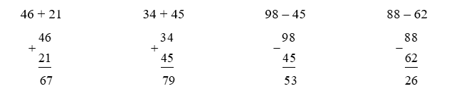Đặt tính rồi tính  46 + 21 (ảnh 1)