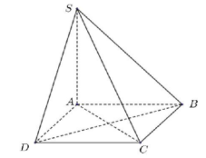 Cho hình chóp S.ABCD có đáy ABCD là hình thoi, cạnh bên SA = AB và SA  BC. Tính góc giữa SD, BC.  (ảnh 1)