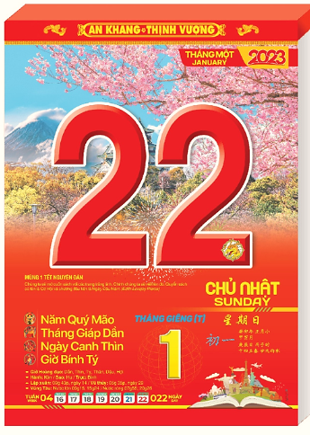 Quan sát tờ lịch dưới đây rồi điền số thích hợp vào chỗ chấm.   Hôm nay là ngày ……… tháng ……….. năm 2023 (ảnh 1)