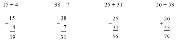 Đặt tính rồi tính: (2 điểm)  15 + 4 (ảnh 1)