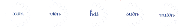 Tô màu những bông hoa có vần ươn và vần iên: (1điểm) (ảnh 1)