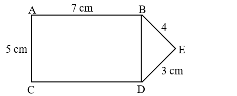 a) Tính chu vi hình tam giác BED  b) Tính chu vi hình tứ giác ABCD  (ảnh 1)