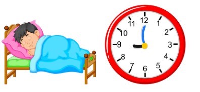 (1 điểm): Điền số thích hợp vào chỗ chấm:   Bạn Quốc đi ngủ lúc … giờ tối. (ảnh 1)