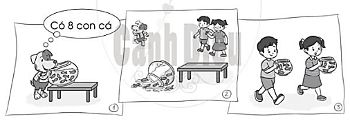 Kể chuyện theo các bức tranh có sử dụng phép chia 8 : 2. (ảnh 1)