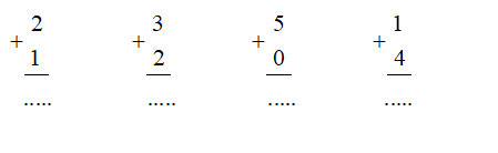 Tính:  a)                              b)  2 + 4 = ............             (ảnh 1)