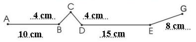 Đo và tính độ dài đường gấp khúc ABCDEG sau: (ảnh 2)