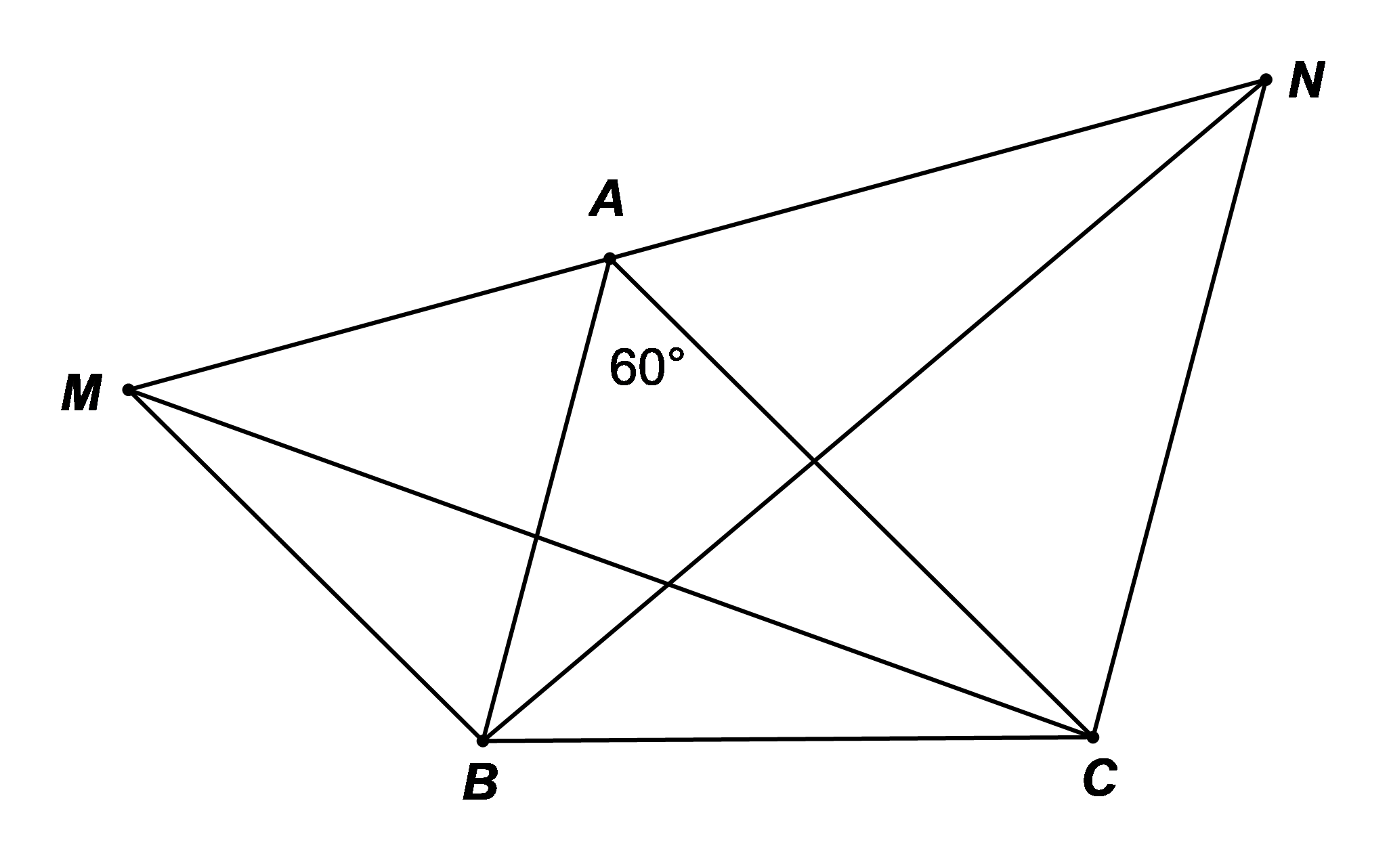 a) Chứng minh rằng 3 điểm A, M, N thẳng hàng. (ảnh 1)