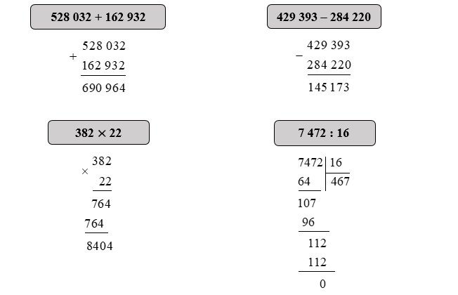 Đặt tính rồi tính: (1 điểm) 528 032 + 162 932 (ảnh 2)