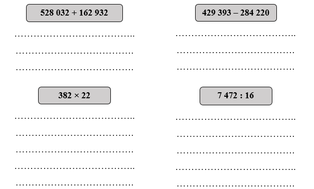 Đặt tính rồi tính: (1 điểm) 528 032 + 162 932 (ảnh 1)