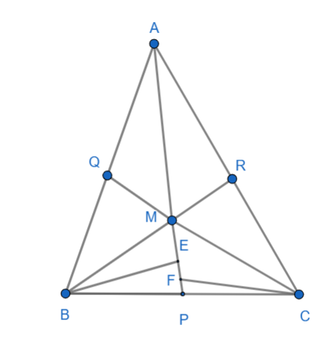 Chứng minh:  a) MA.BC + MB.CA + MC .AB  ≥ 4SABC (ảnh 1)