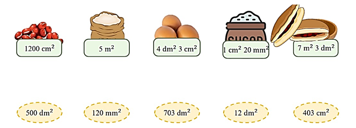 Em hãy giúp mẹ thu thập nguyên liệu làm bánh bằng cách nối các kết quả bằng nhau: (ảnh 1)