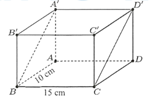 Tổng diện tích tất cả các mặt của khối gỗ đó đạt bao nhiêu cm2? Kết quả làm tròn đến hàng đơn vị. (ảnh 1)