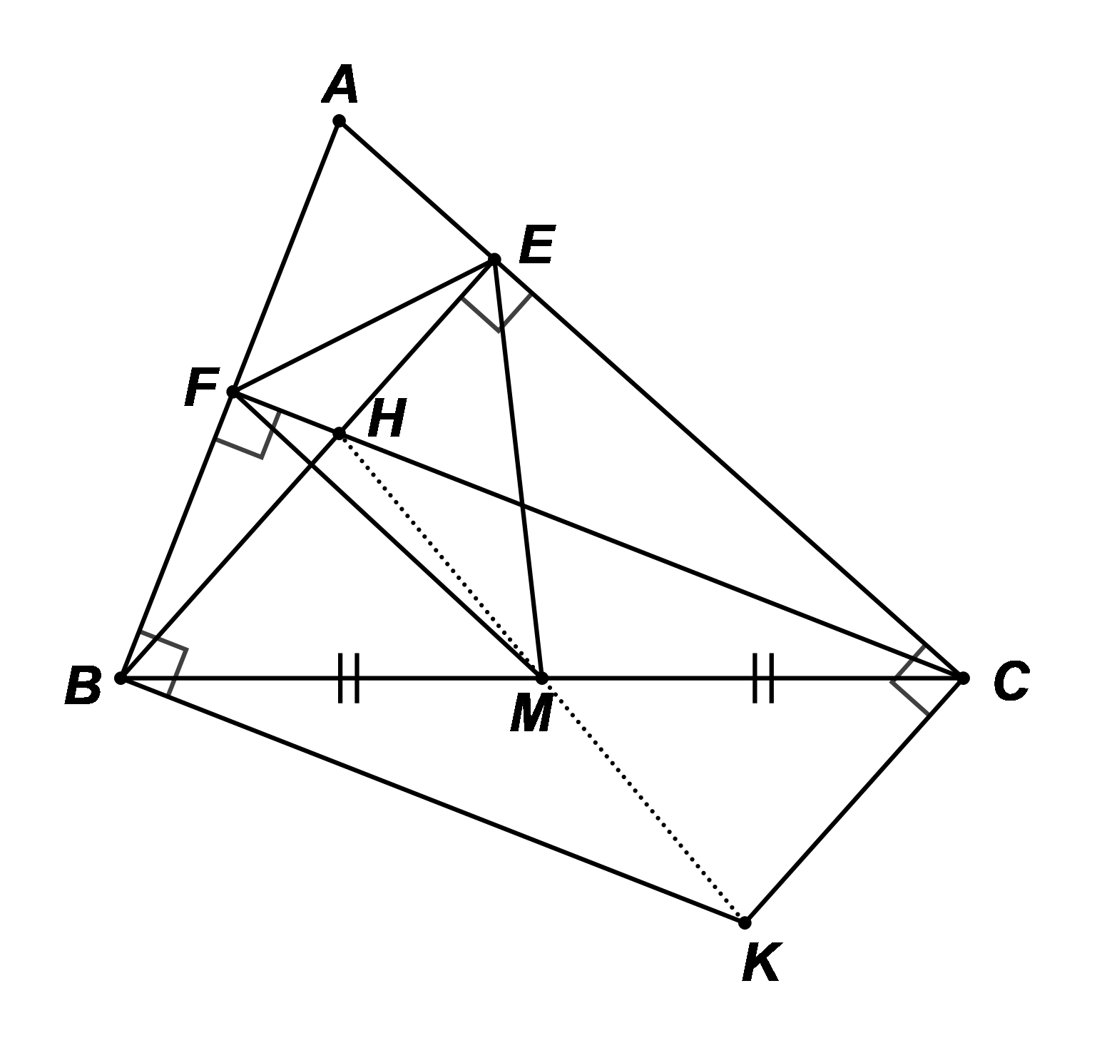a) Chứng minh BHCK là hình bình hành. (ảnh 1)