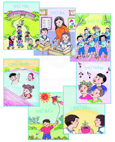 Tập nói theo mẫu: Thứ hai, em đi học. (ảnh 1)
