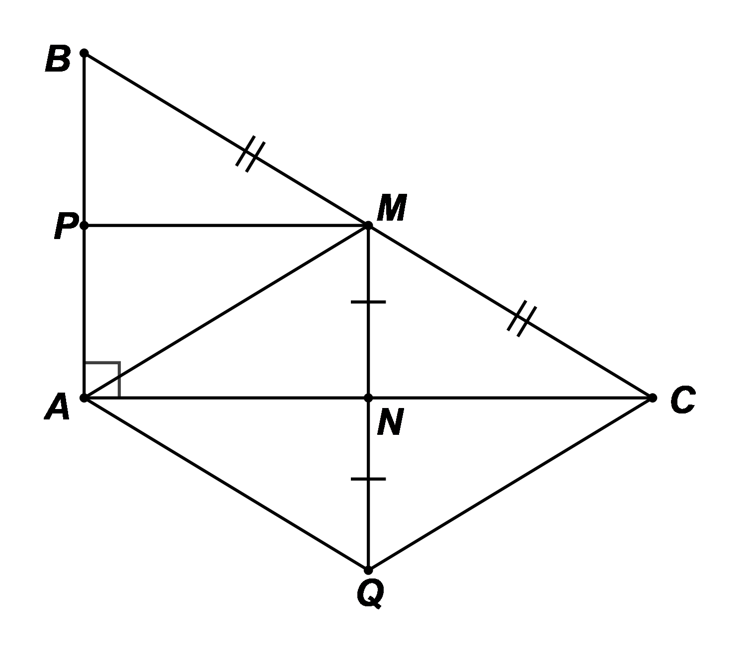 a) Chứng minh ANMP là hình chữ nhật. (ảnh 1)