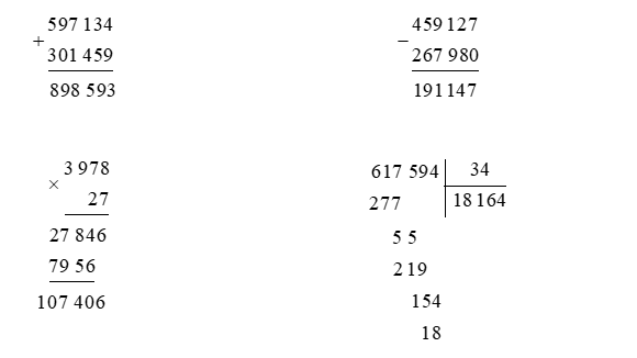 Đặt tính rồi tính:  597 134 + 301 459 (ảnh 1)