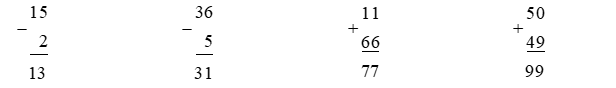  Đặt tính rồi tính: (2 điểm)  15 – 2 (ảnh 1)