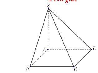 Cho hình chóp S.ABCD có đáy ABCD là hình vuông và SA ^ (ABCD). Khi đó: (ảnh 1)
