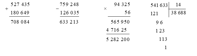  Đặt tính rồi tính  527 435 + 180 649 (ảnh 1)